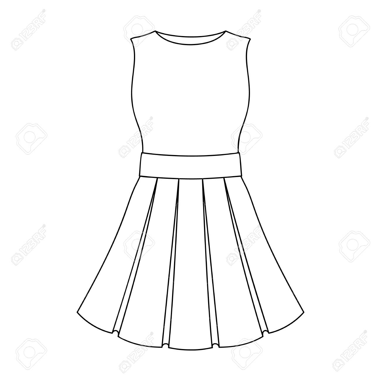 Kleid Clipart Schwarz Weiß