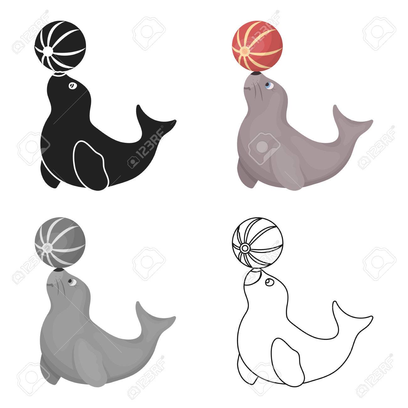 訓練されたオットセイ漫画のスタイルの白い背景で隔離のアイコン サーカス シンボル ベクトル イラスト のイラスト素材 ベクタ Image 訓練されたオットセイ漫画のスタイルの白い背景で隔離のアイコン サーカス シンボル ベクトル イラスト のイラスト素材 ベクタ Image