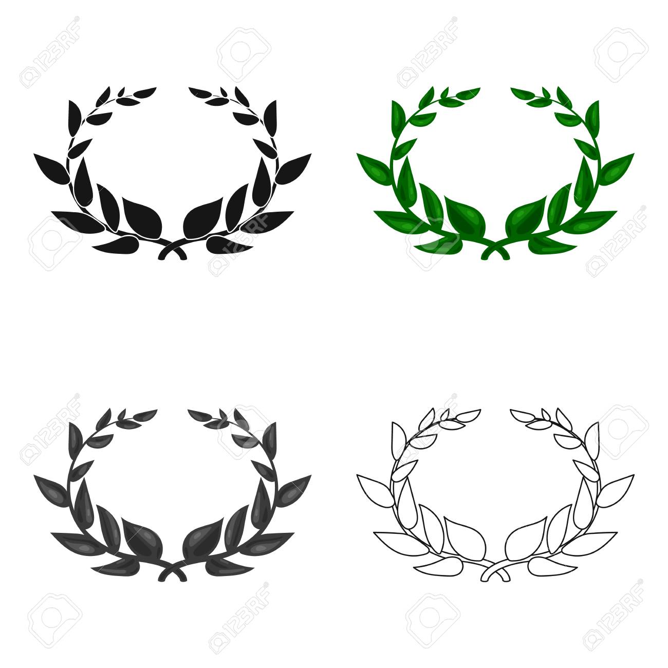L Icône De Couronne De Laurier En Style Dessin Animé Isolé Sur Fond Blanc Symbole De Grèce Illustration Vectorielle Clip Art Libres De Droits Vecteurs Et Illustration Image 76549872