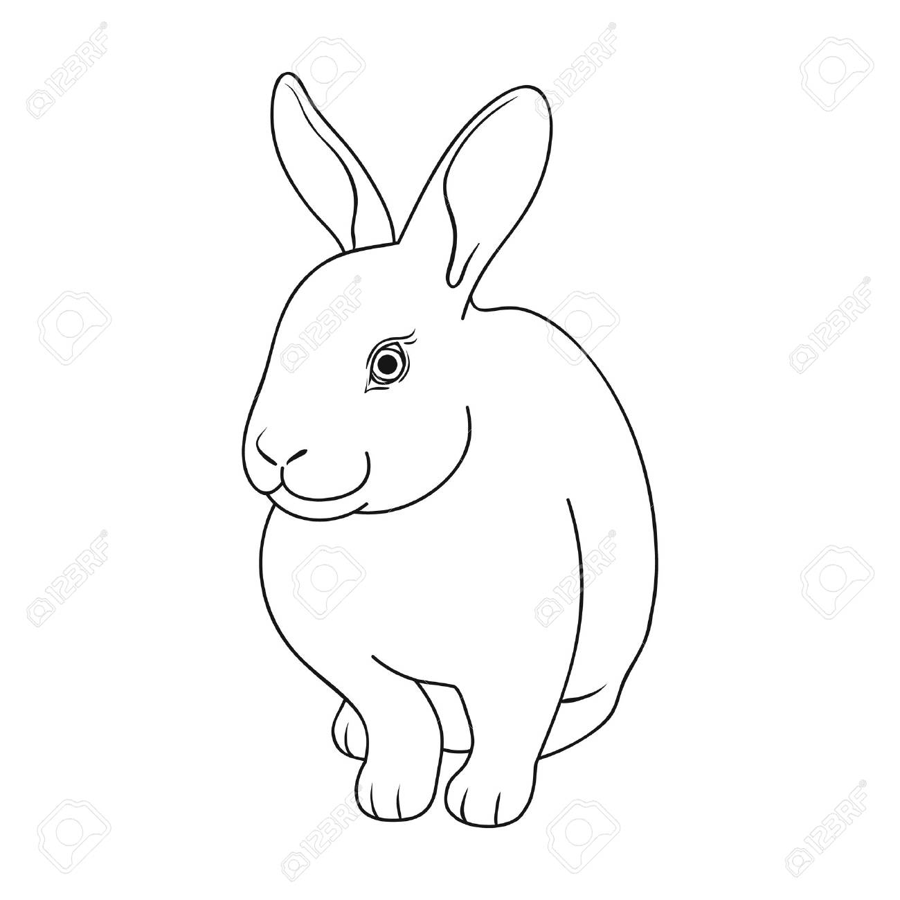 rabbit drawing outline