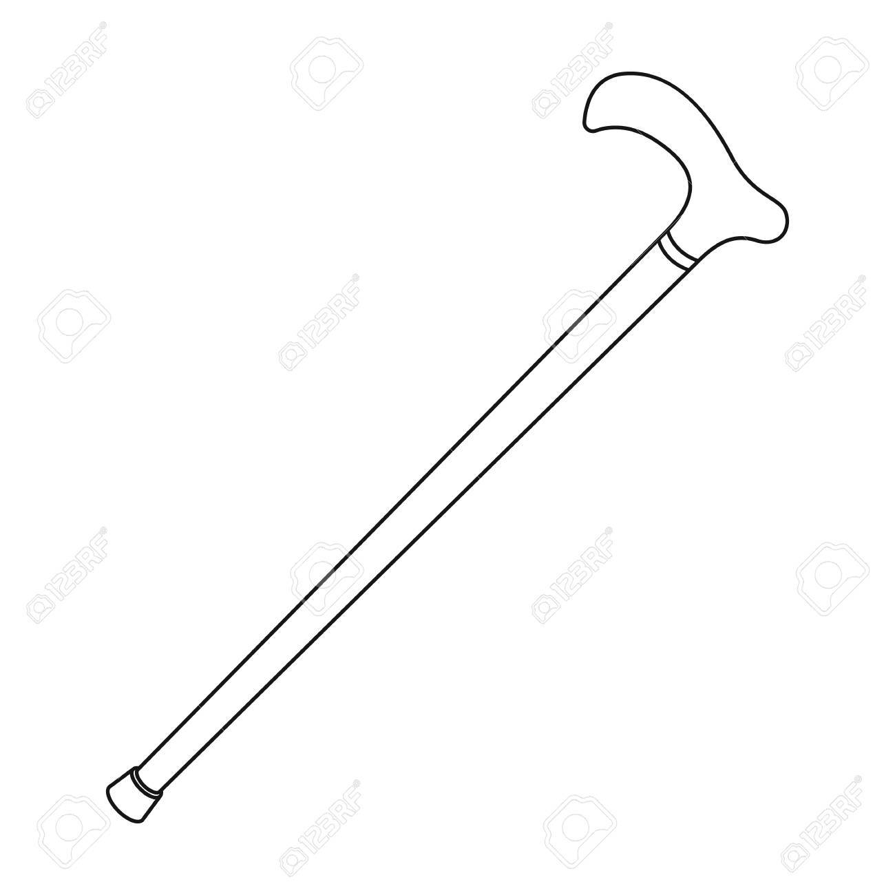 cane for walking old age single icon in outline style vector