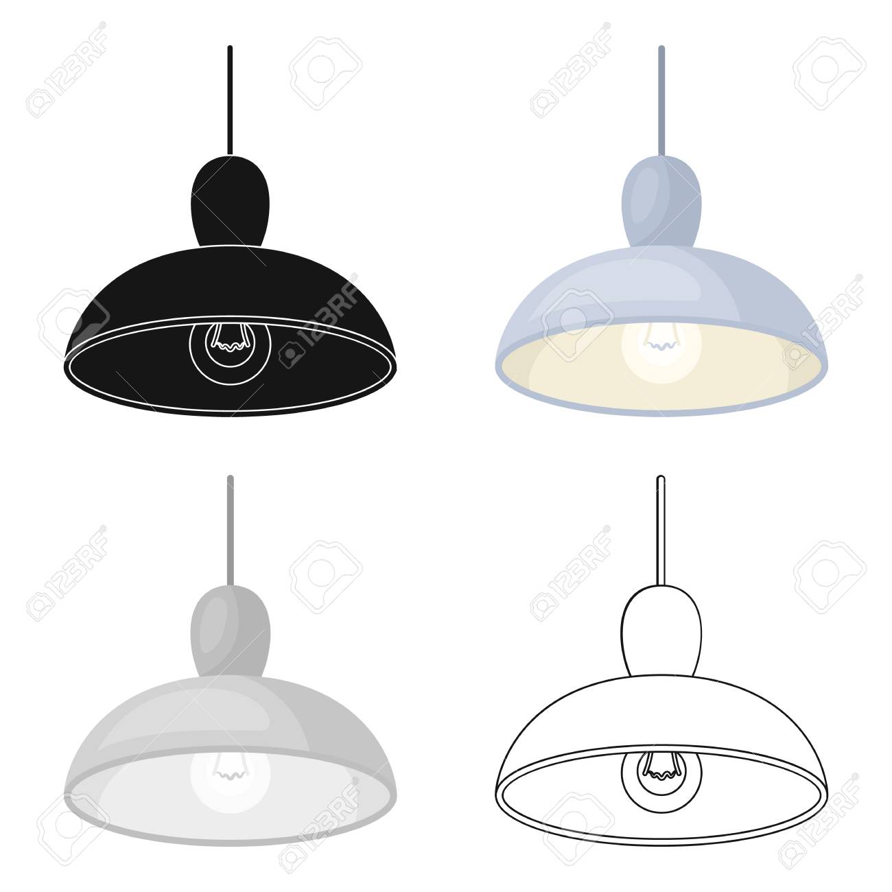 電球シャンデリア バーの光 パブ漫画イラスト ベクトル シンボル ストック Web で 1 つのアイコン のイラスト素材 ベクタ Image