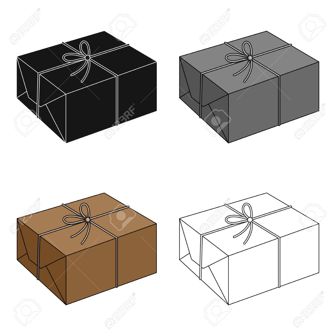 郵便小包 漫画スタイルのベクトル シンボル ストック イラスト Web でのメールと郵便屋さんの 1 つのアイコン のイラスト素材 ベクタ Image