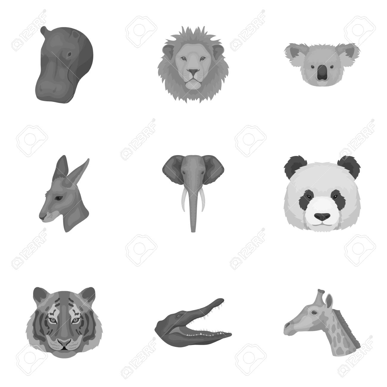 野生動物のアイコンのセット 略奪と穏やかな野生動物 モノクロ スタイル ベクトル シンボル ストック イラストをセットのコレクションの現実的な動物 アイコン のイラスト素材 ベクタ Image 野生動物のアイコンのセット 略奪と穏やかな野生動物 モノクロ スタイル ベクトル シンボル ストック イラストをセットのコレクションの現実的な動物 アイコン のイラスト素材 ベクタ Image