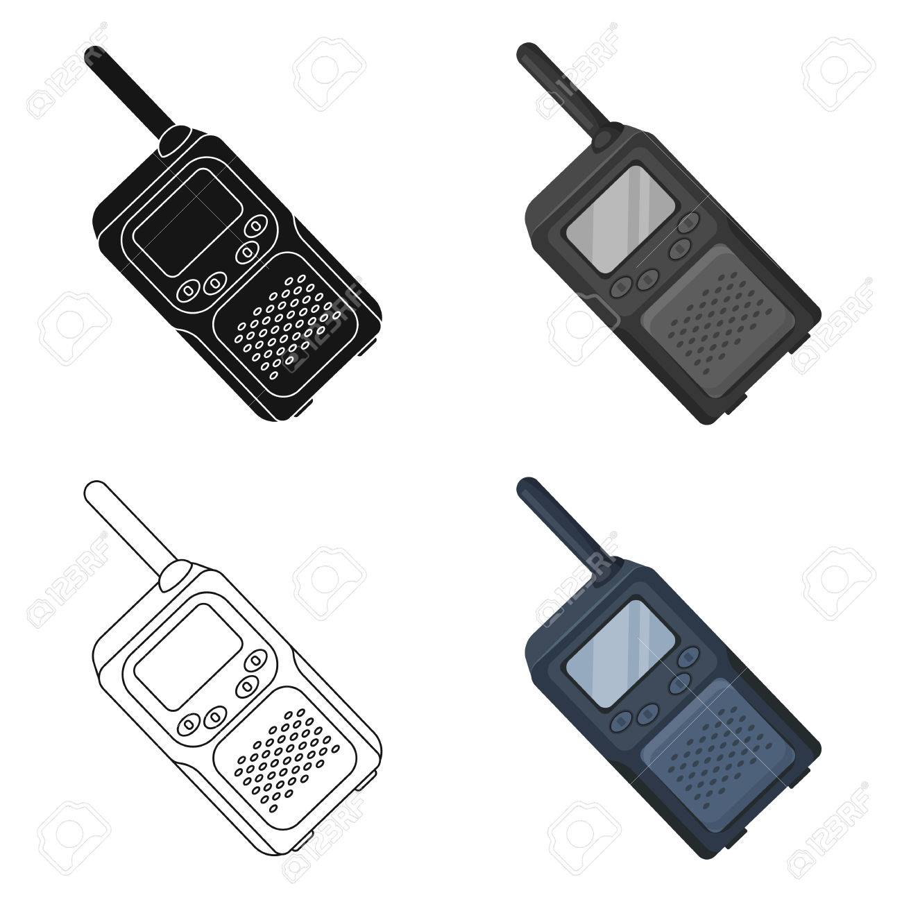 トランシーバー Talkie Paintball 漫画スタイルのベクトル シンボル ストック イラストの Web の 1 つのアイコン のイラスト素材 ベクタ Image 8063