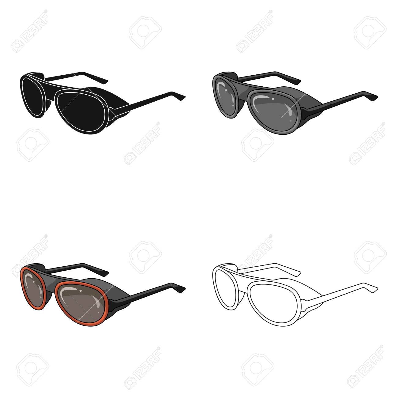 Style De Bande Dessinée Icône Lunettes De Soleil Noir Style De Bande Dessinée Icône Lunettes De Soleil Noir