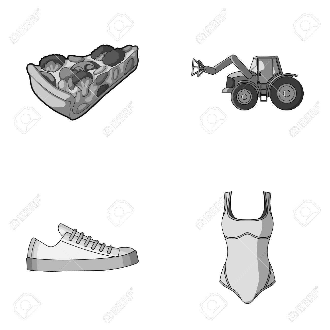 繊維 産業 ケータリング 水泳 セットのコレクションのビジネス アイコン漫画 Style Clothing のモノクロ アイコン のイラスト素材 ベクタ Image