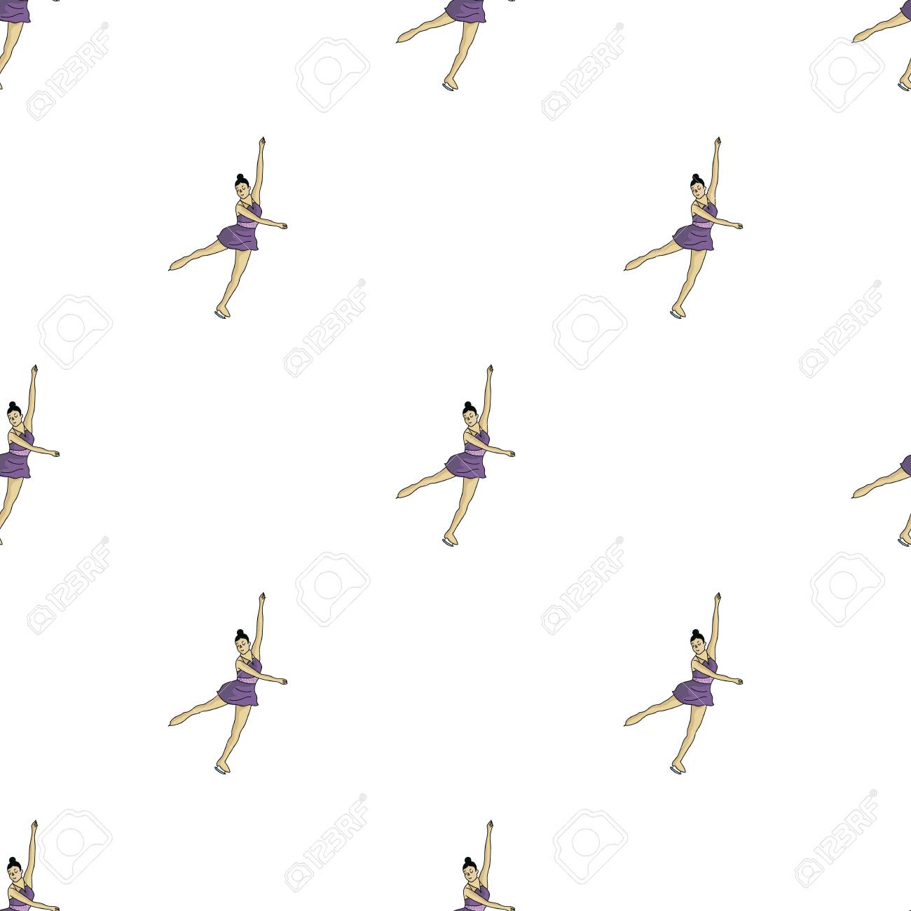 スケート氷の上で踊る紫のドレスの少女 選手のフィギュア スケート選手 オリンピック スポーツは単一漫画イラスト ベクトル シンボル ストック Web のアイコンです のイラスト素材 ベクタ Image