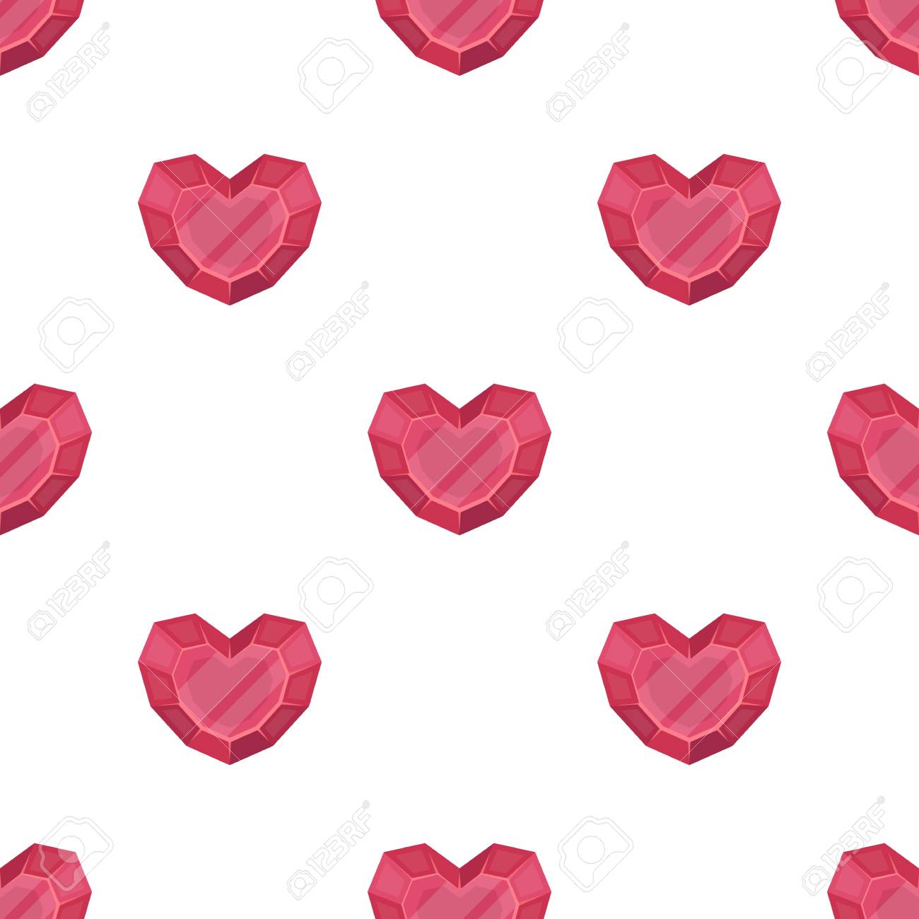 漫画のスタイルの白い背景で隔離のハート型宝石アイコン 貴重な鉱物と宝石商記号株式ベクトル イラスト のイラスト素材 ベクタ Image