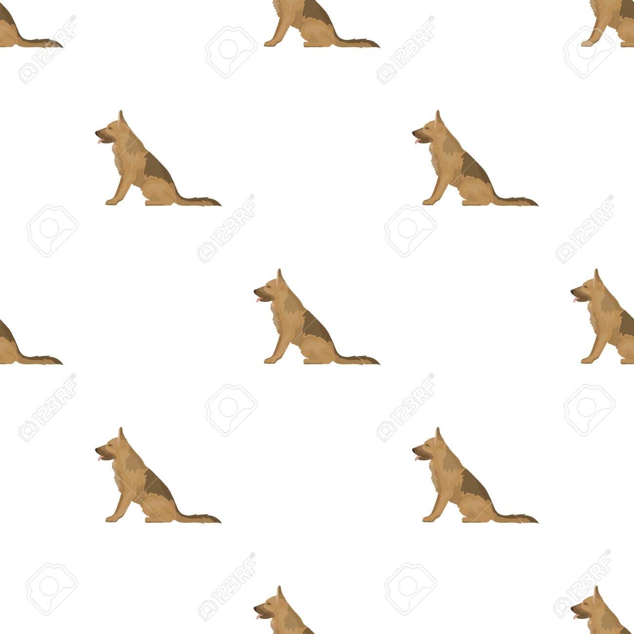 警察犬を犯罪者を拘留します 刑務所の訓練されたシェパードは 刑務所漫画スタイルのベクトル シンボル ストック イラストで 1 つのアイコン のイラスト素材 ベクタ Image