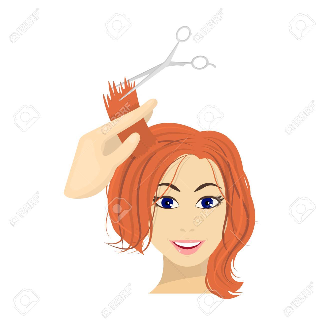 cartoon hair scissors
