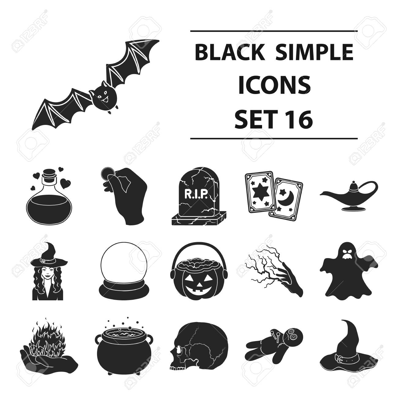 魔法アイコンのセットです のイラスト素材 ベクタ Image