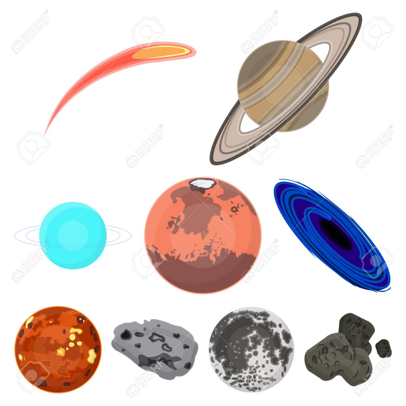 Planètes Du Système Solaire Objets Cosmiques Icône De Planètes Dans La Collection De Jeu Sur Illustration Stock De Symbole De Vecteur De Le Style