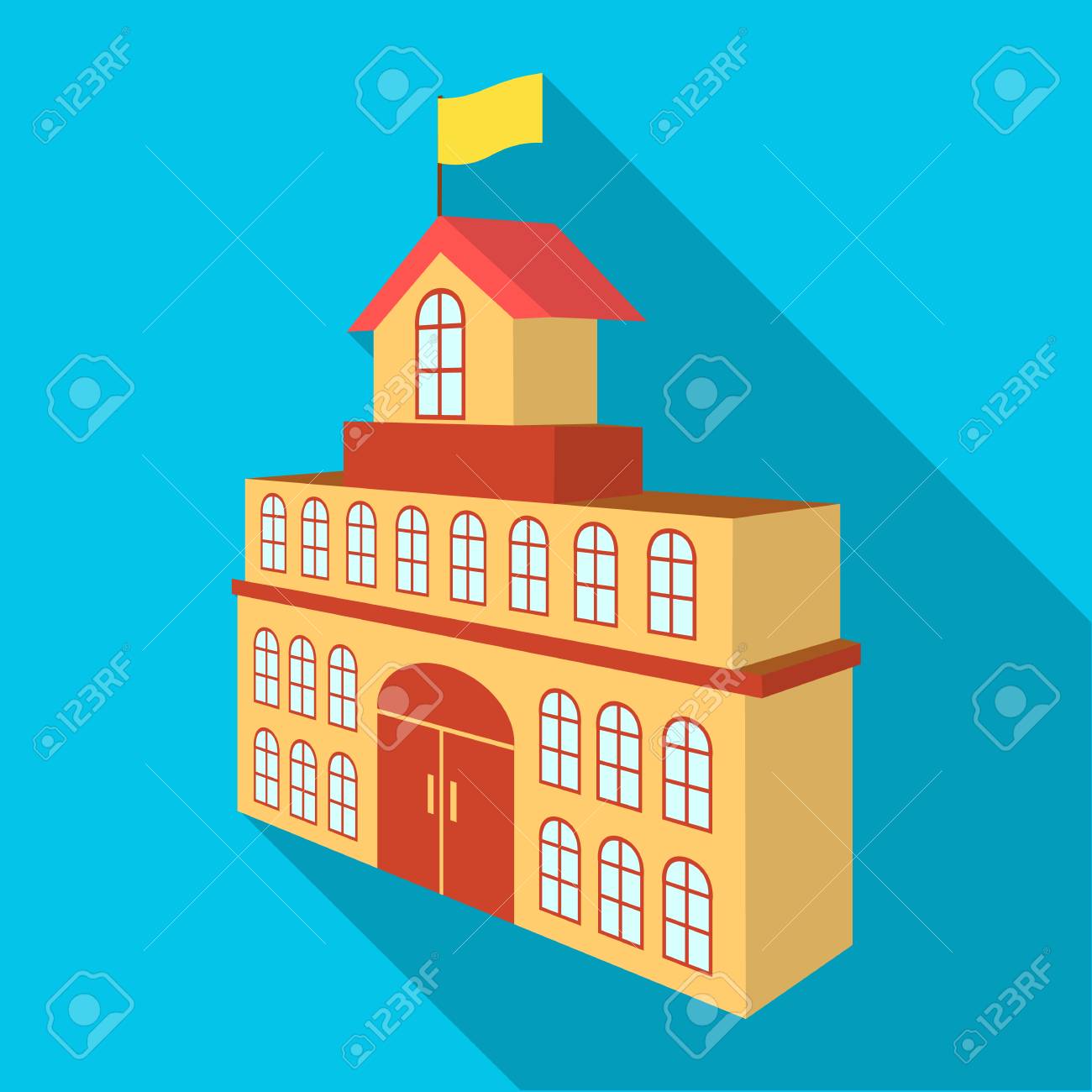 市庁舎の建物です 市役所本庁舎単一フラット スタイル ベクトル シンボル ストック イラストのアイコン のイラスト素材 ベクタ Image