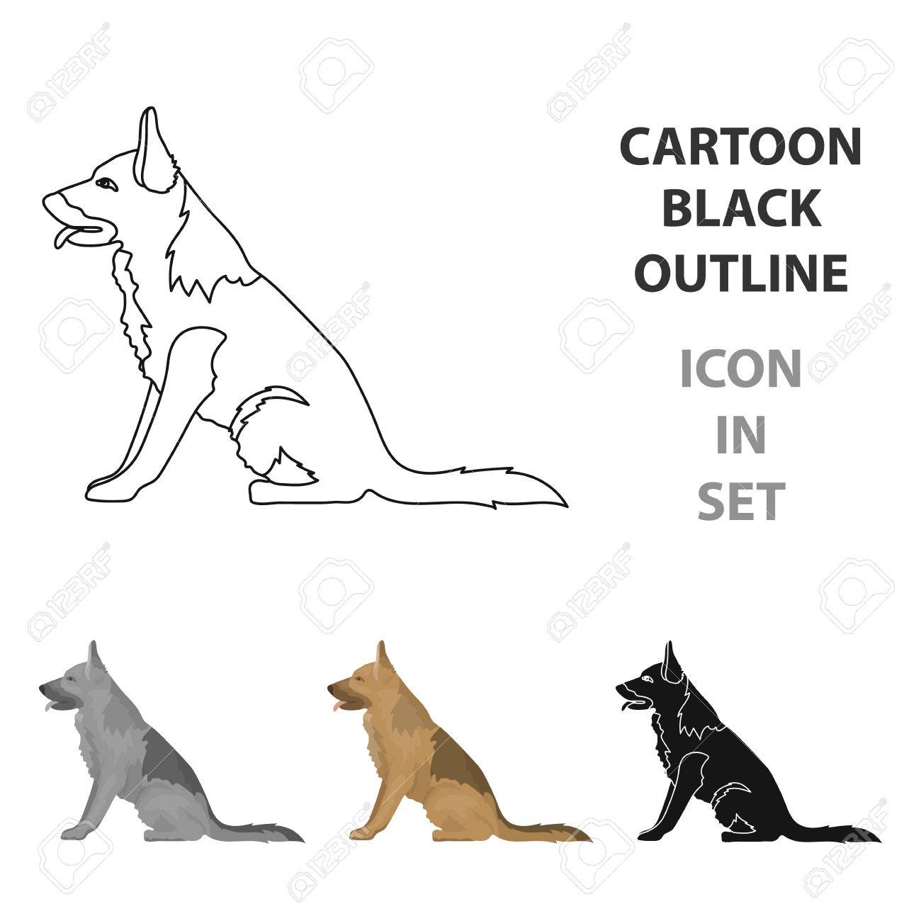 Chien De Police Pour Détenir Des Criminels Bétail Dressé Pour Prisonprison Unique Icône En Illustration Stock De Symbole De Vecteur De Style Dessin