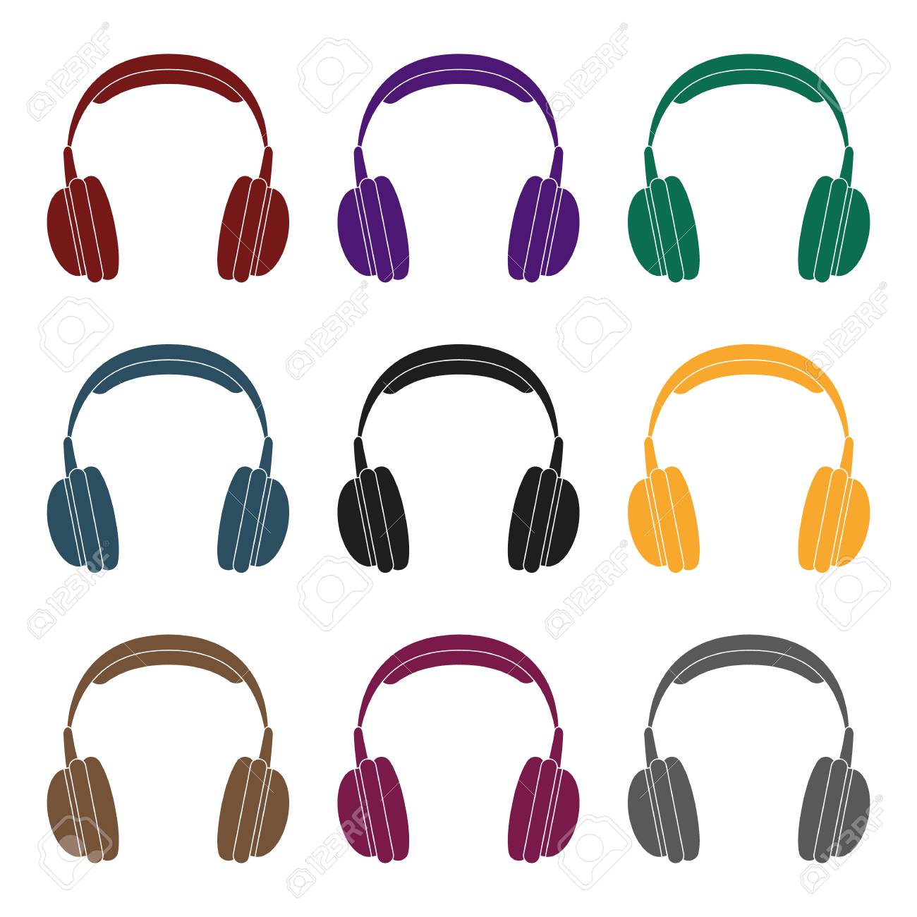 Vettoriale Icona Di Cuffie Vintage In Stile Nero Isolato Su Priorita Bassa Bianca Illustrazione Di Vettoriali Stock Simbolo Stile Hipster Image 86953955