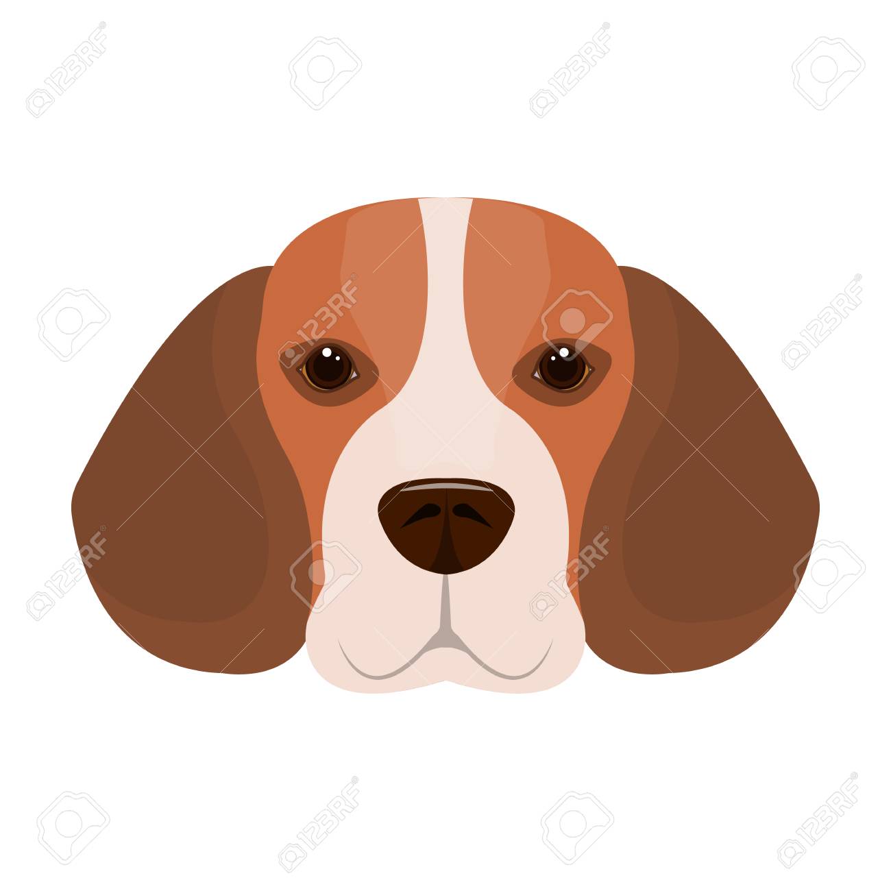 繁殖犬ビーグル犬 銃口ビーグル単一アイコン漫画スタイルのベクトル シンボル ストック イラストの Web のイラスト素材 ベクタ Image