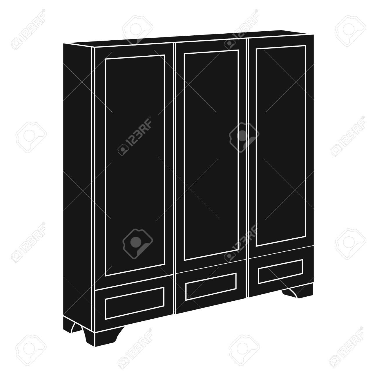Armoire De Chambre A Coucher Pour Les Vetements Meubles De La Salle De Bains Pour Les Vetements Meubles De La Salle De Bain Icone Unique Dans Le Vecteur De Vecteur De Style