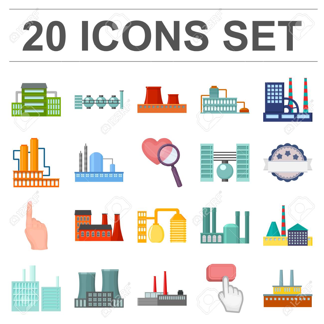Factory And Facilities Cartoon Icons In Set Collection For Design. Factory  And Equipment Vector Symbol Stock Illustration. Royalty Free SVG, Cliparts,  Vectors, and Stock Illustration. Image 93160404., image size:1300x1300