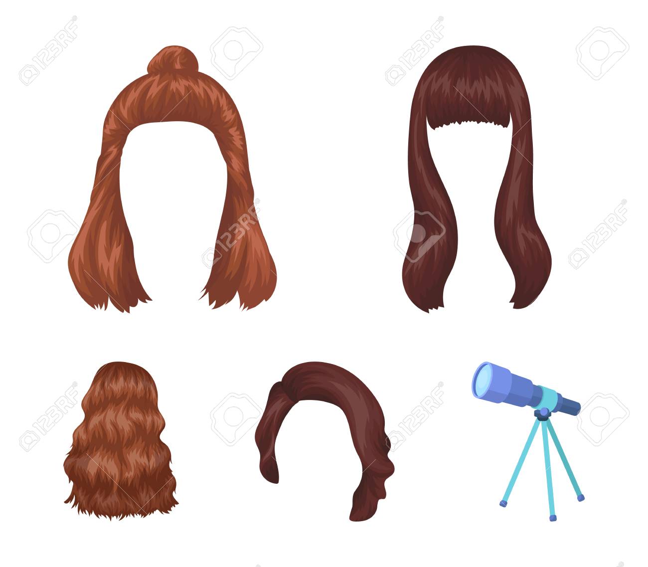 長い 赤とヘアスタイルの他のタイプ 漫画スタイルベクターシンボル