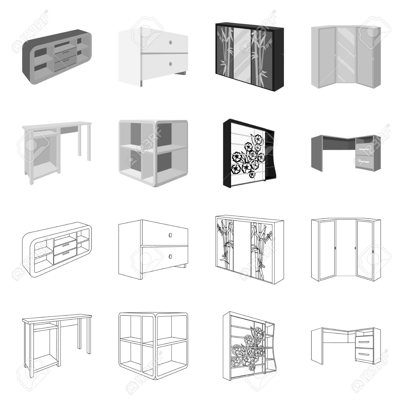 Dressing Table, Corner Shelves, Computer Desk, Wardrobe With Glass - Dressing Table, Corner Shelves, Computer Desk, Wardrobe With Glass
