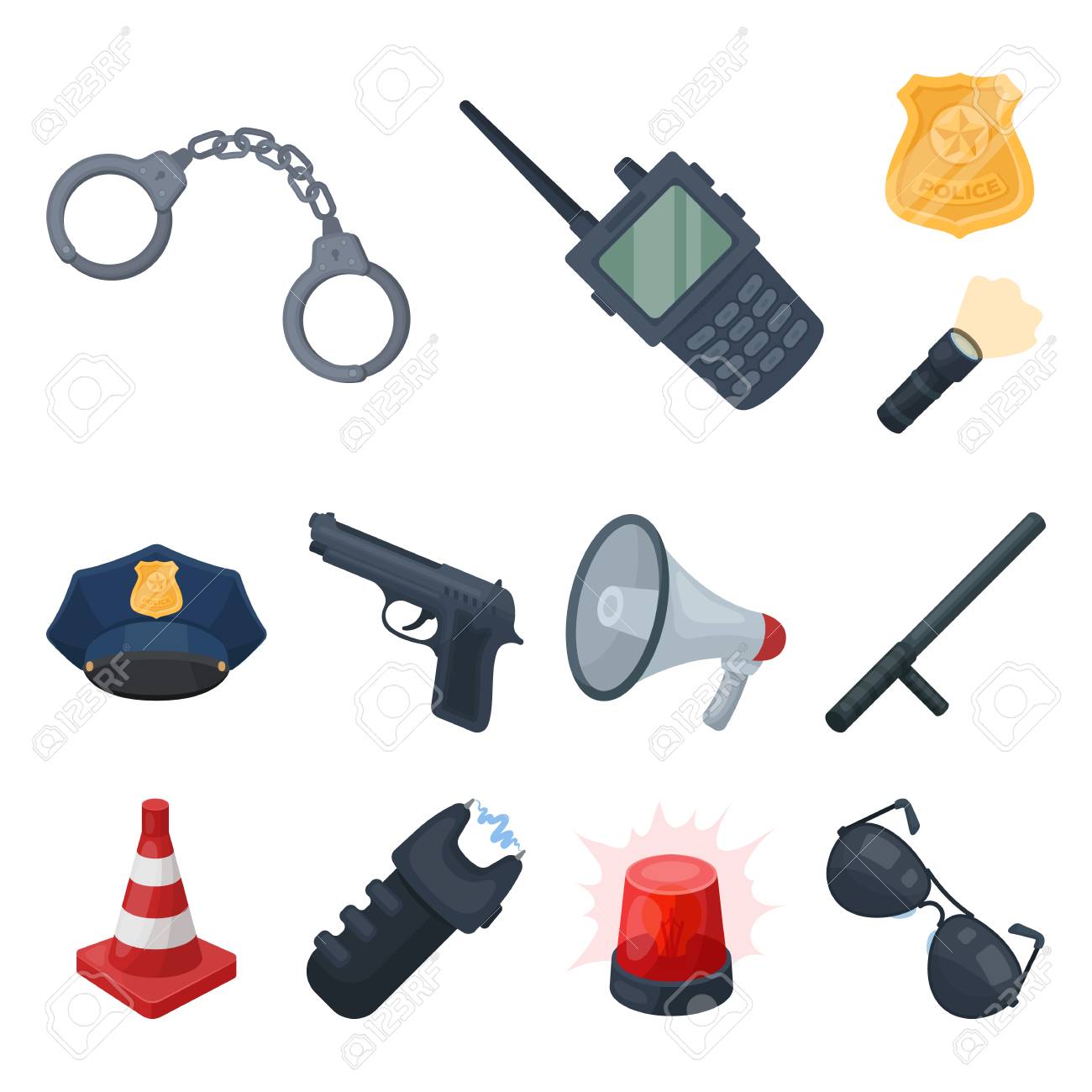 Police, Department Cartoon Icons In Set Collection For Design.Detective And  Accessories Vector Symbol Stock Illustration. Royalty Free SVG, Cliparts,  Vectors, and Stock Illustration. Image 103069852.