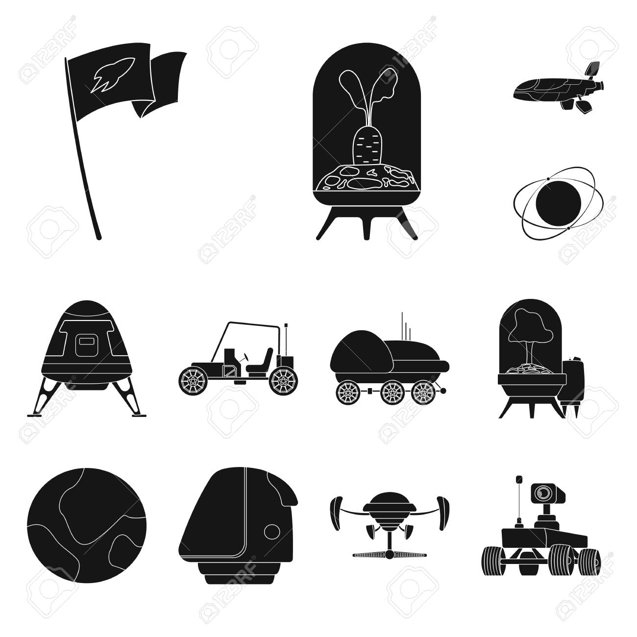 Vector Illustration Of Mars And Space Sign Collection Of Mars
