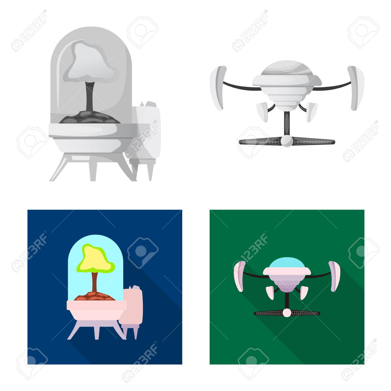 Vector Design Of Mars And Space Sign Set Of Mars And Planet