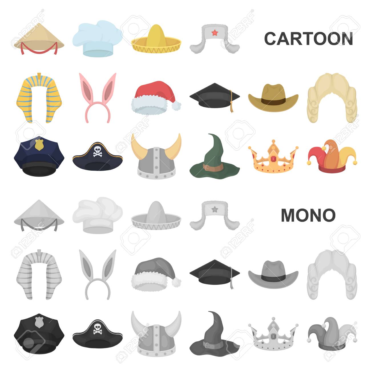different kinds of hats with picture
