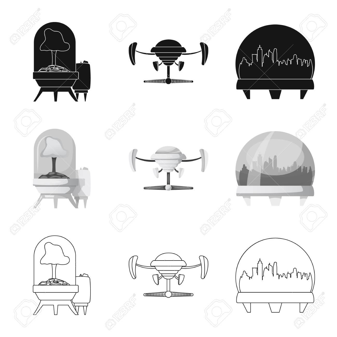 Vector Illustration Of Mars And Space Sign Set Of Mars And Planet