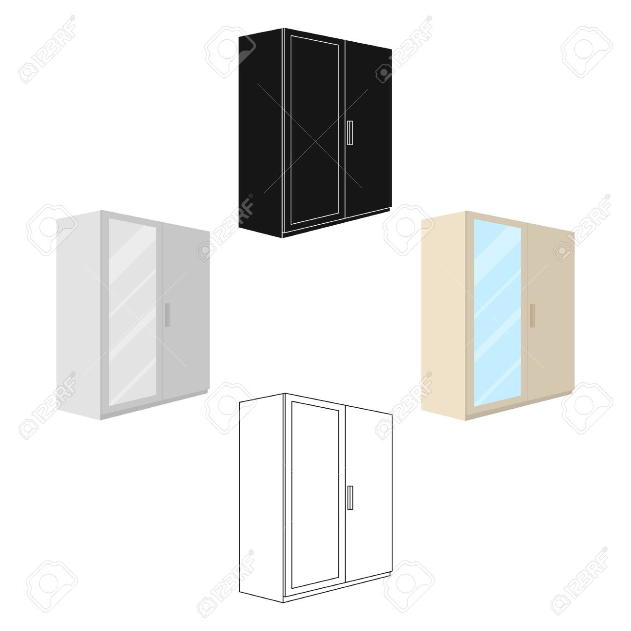 A Small Wardrobe With A Clean Mirror Bedroom Furniture Single