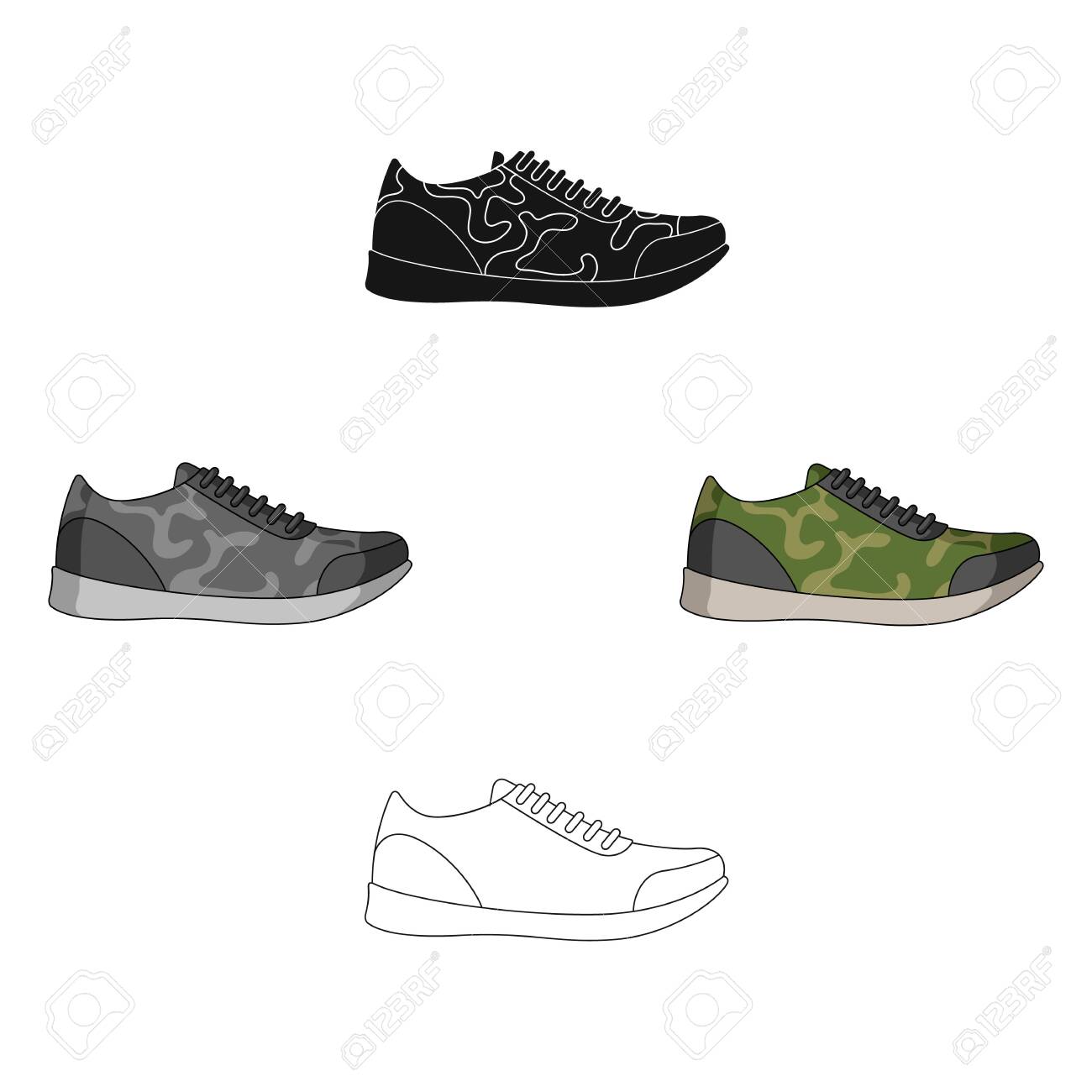 Rag camouflage sneakers for everyday wear.Different shoes single icon in cartoon,black style vector symbol stock illustration. - 124278508 Rag camouflage sneakers for everyday wear.Different shoes single icon in cartoon,black style vector symbol stock illustration. - 124278508