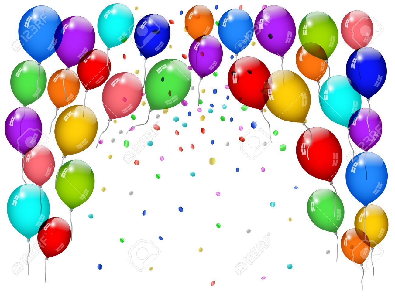 Party Balloons With Confetti Royalty Free Cliparts, Vectors, And Stock  Illustration. Image 25835224.