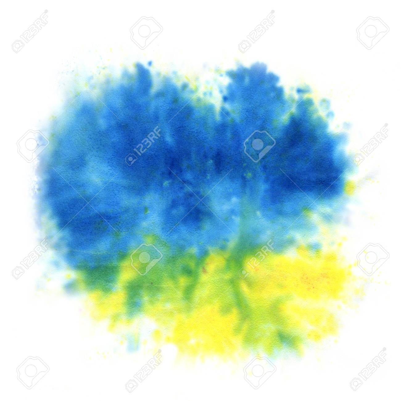 Yellow And Blue Watercolor Background Stock Photo Picture And