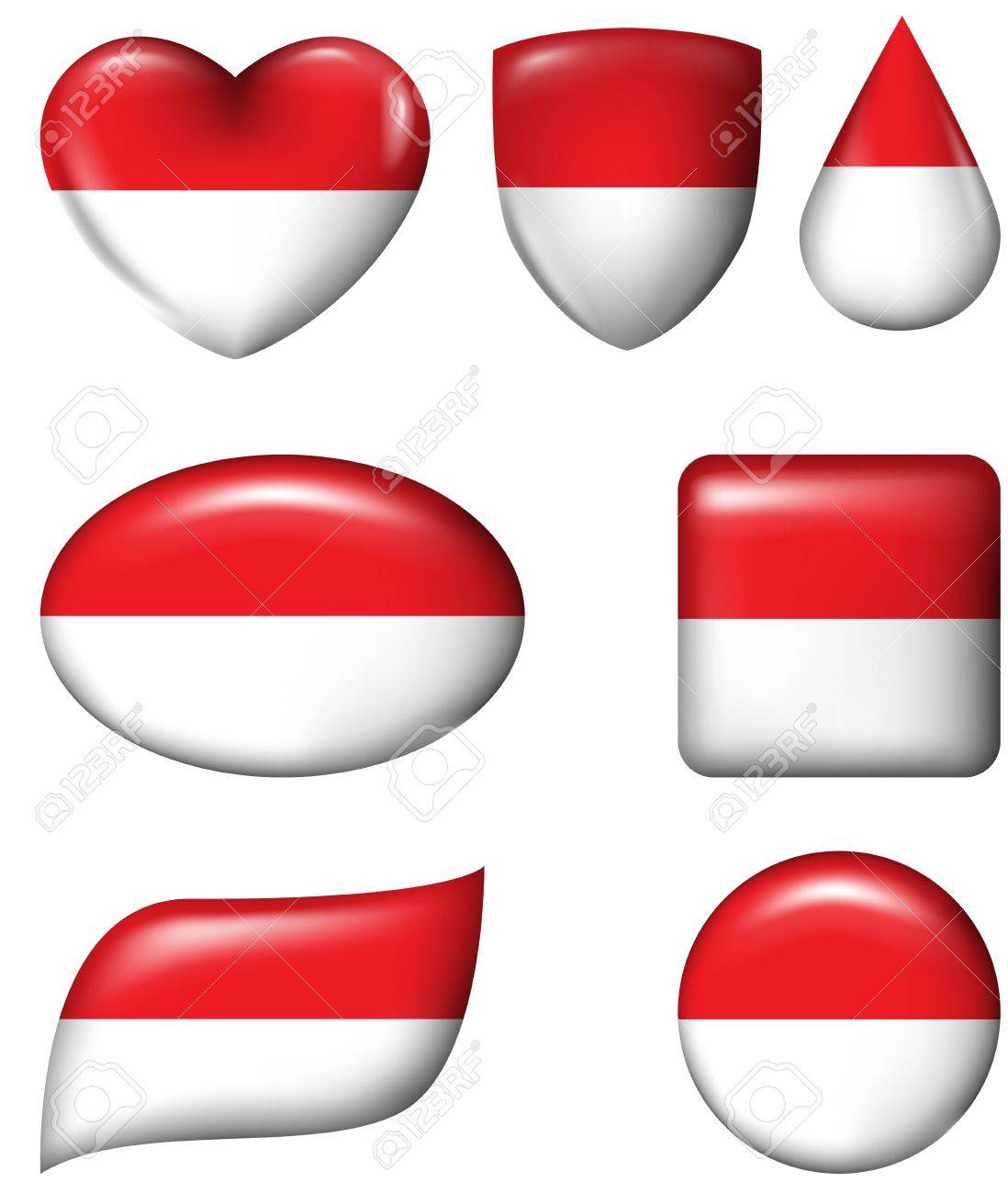 Indonesien Und Monaco Flagge In Verschiedenen Formen Glanzend Button Lizenzfrei Nutzbare Vektorgrafiken Clip Arts Illustrationen Image 20694038