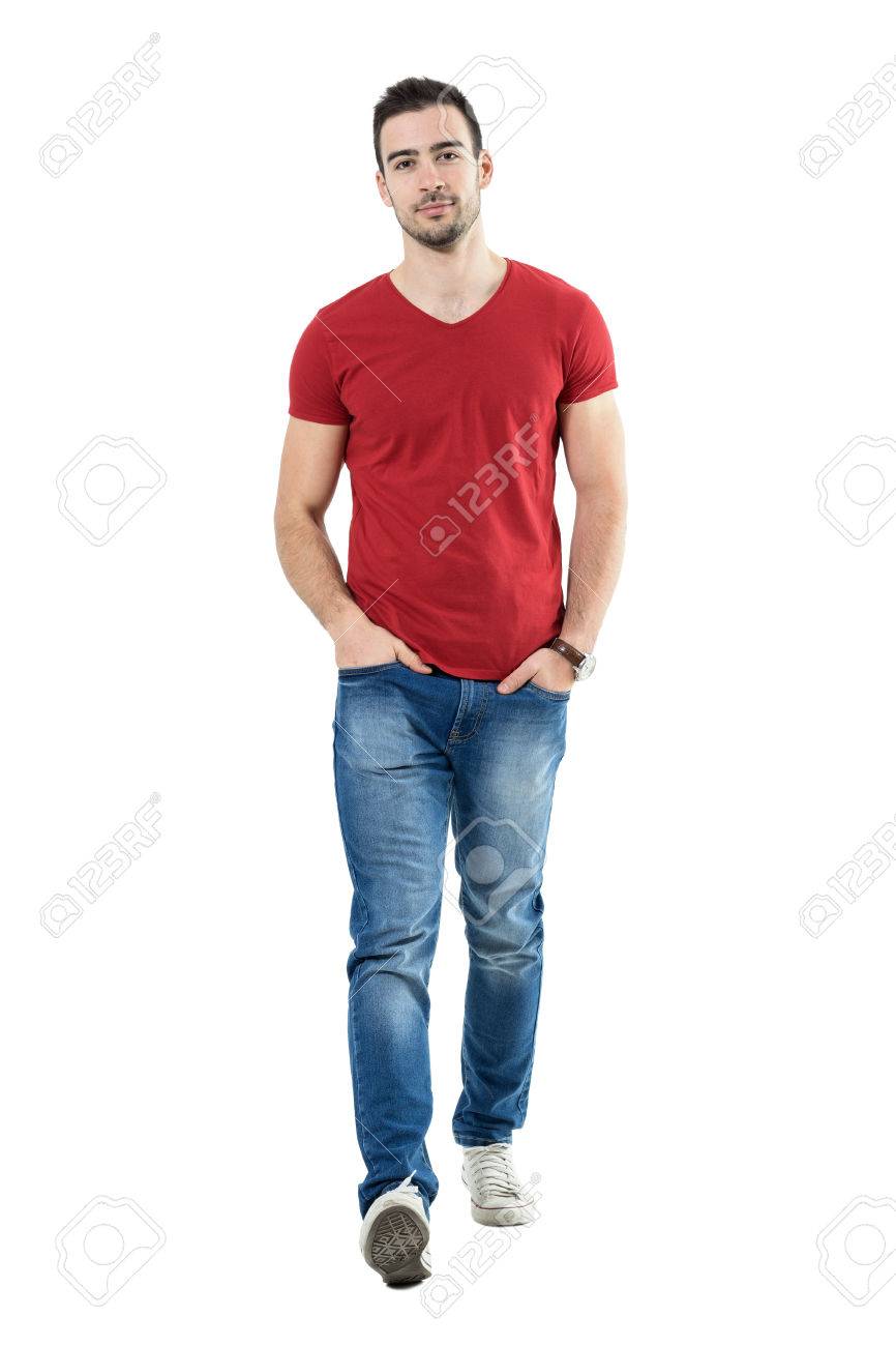 Cool Relaxed Casual Guy With Hands In 