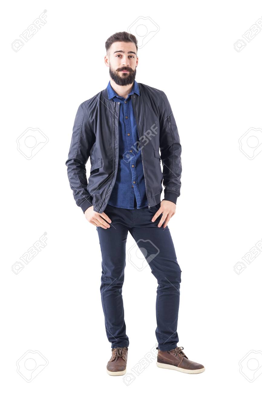 blue shirt with jacket