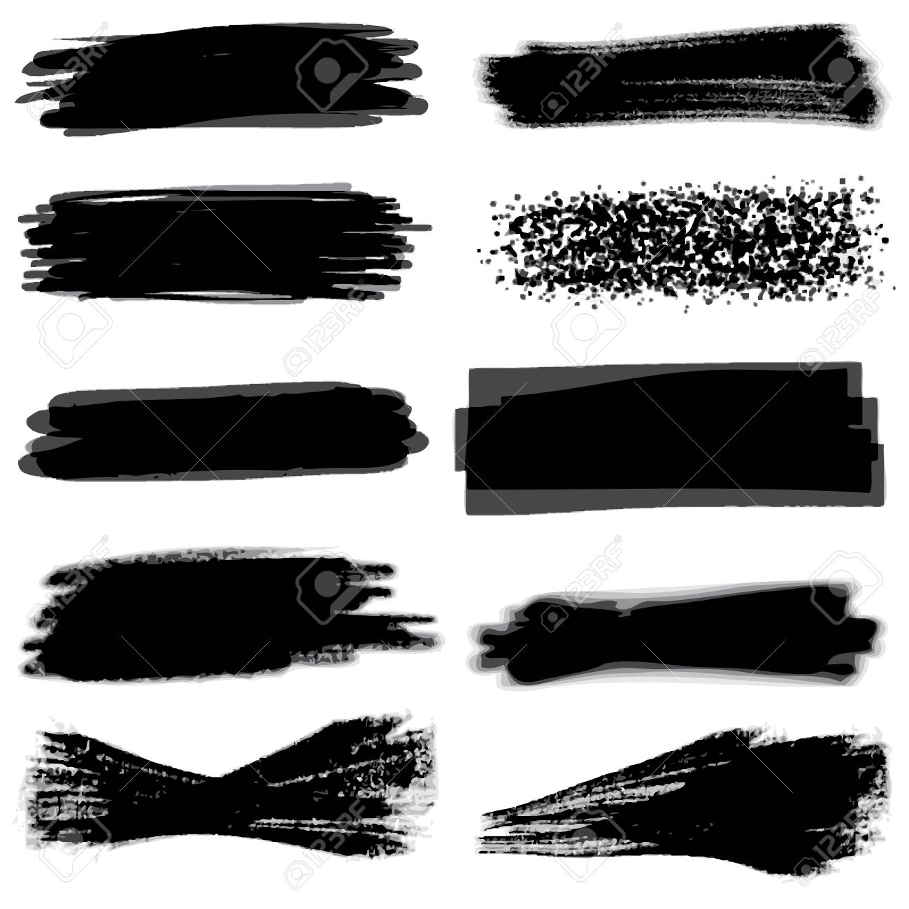 グランジ バナー白背景 落書き手描きのセットのフリーハンドの図 のイラスト素材 ベクタ Image グランジ バナー白背景 落書き手描きのセットのフリーハンドの図 のイラスト素材 ベクタ Image