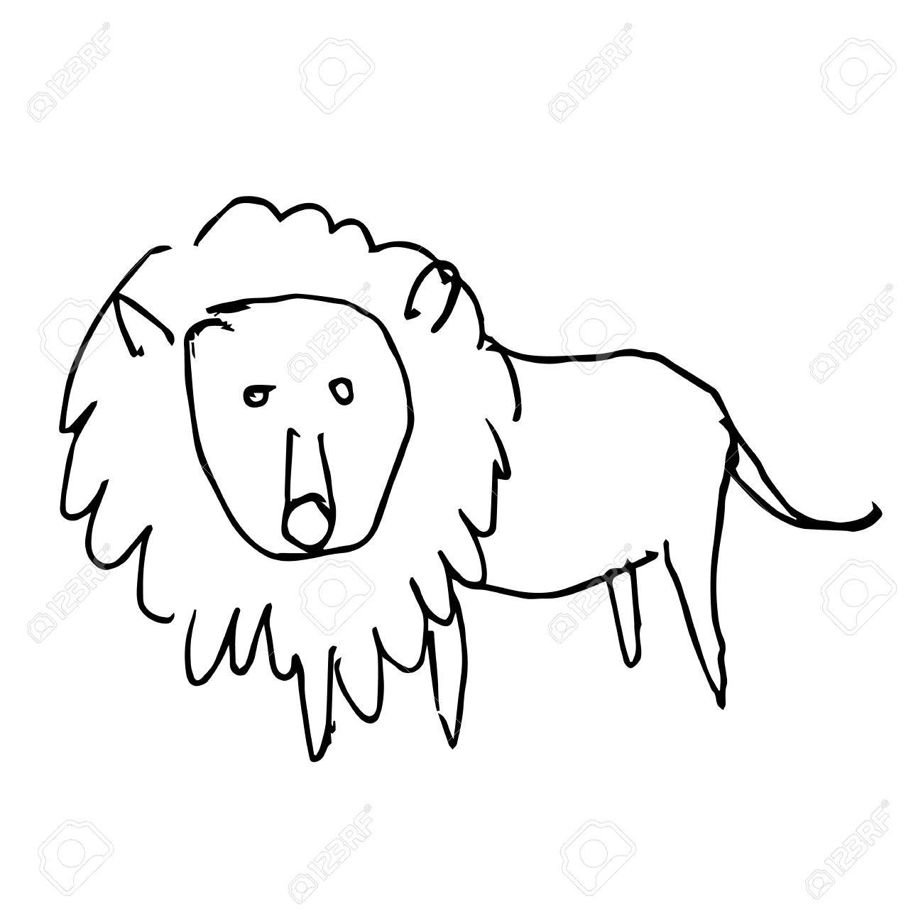 ライオンのフリーハンド スケッチ イラスト落書き子供スタイルで描画の手のイラスト素材 ベクタ Image ライオンのフリーハンド スケッチ イラスト落書き子供スタイルで描画の手のイラスト素材 ベクタ Image
