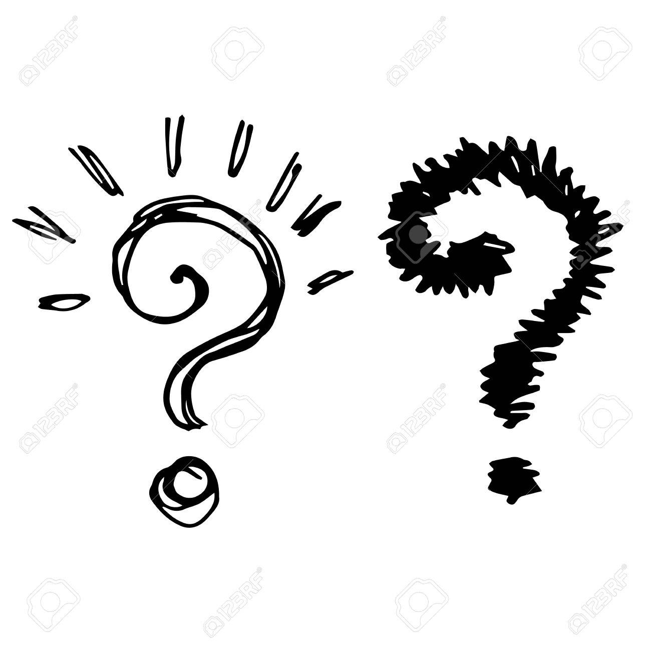 freehand sketch illustration of question marks doodle hand drawn