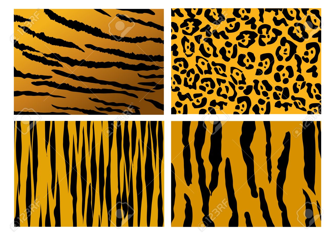 Tiger Skin Pattern Background Vector Royalty Free Cliparts Vectors