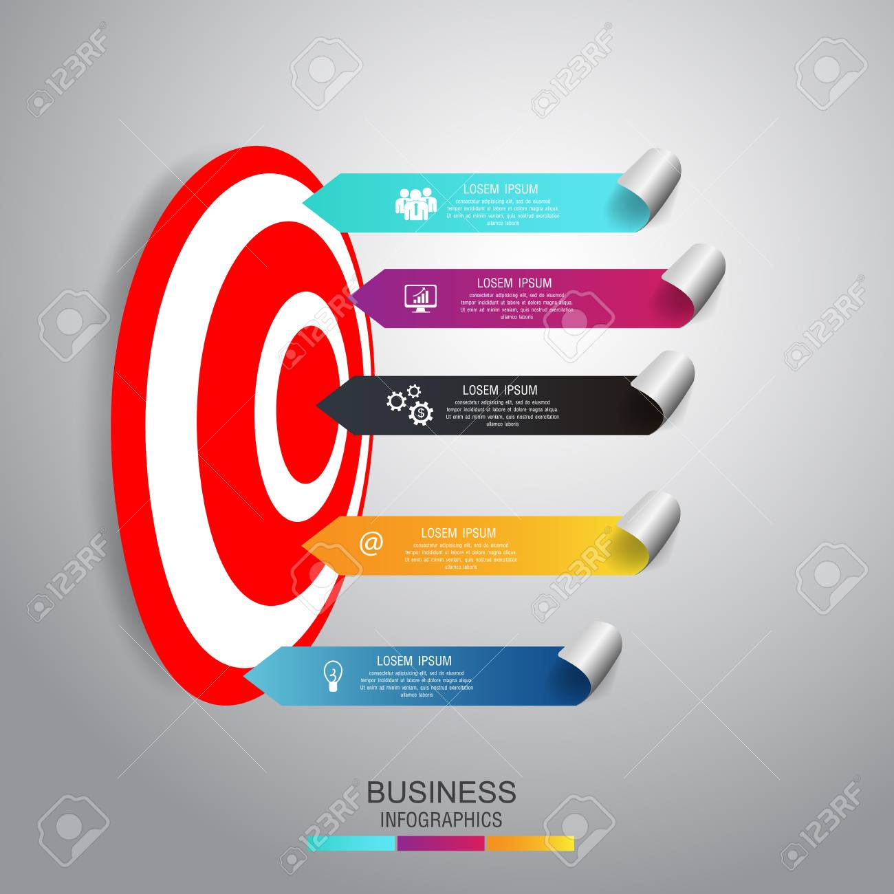 business concept infographic template business step target and target template