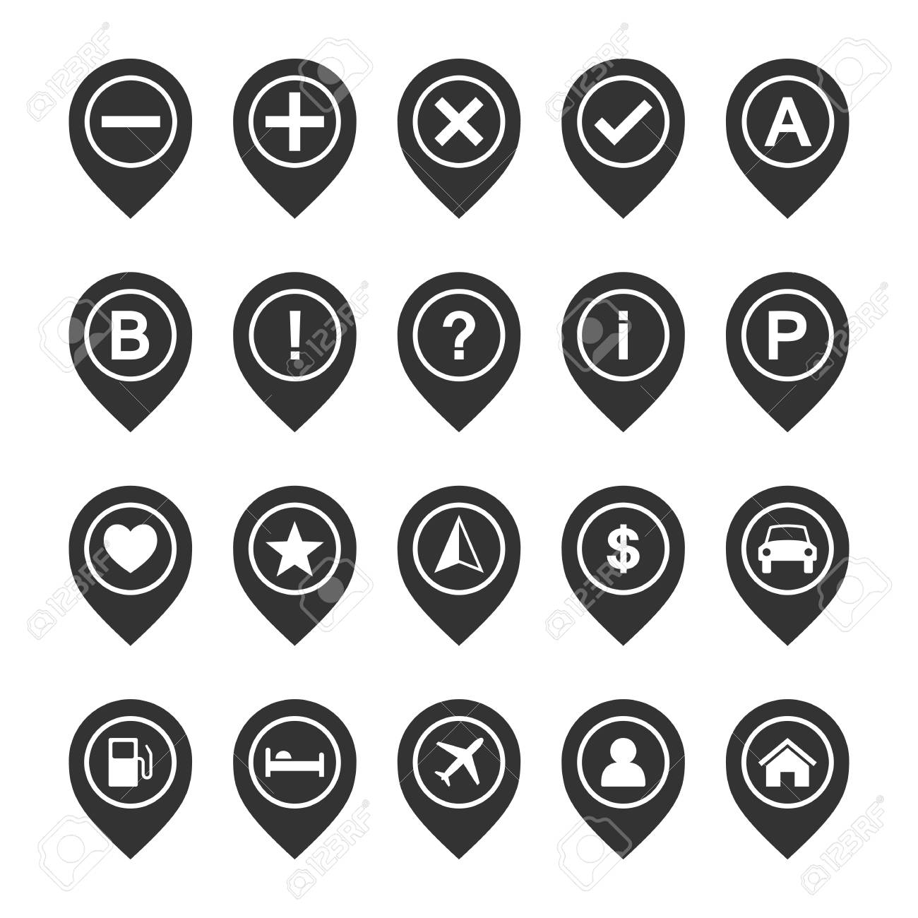 vector icon set of