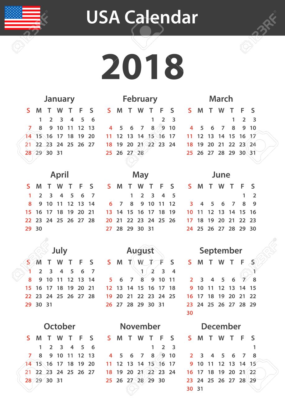 usa calendar for 2018 scheduler agenda or diary template week week agenda