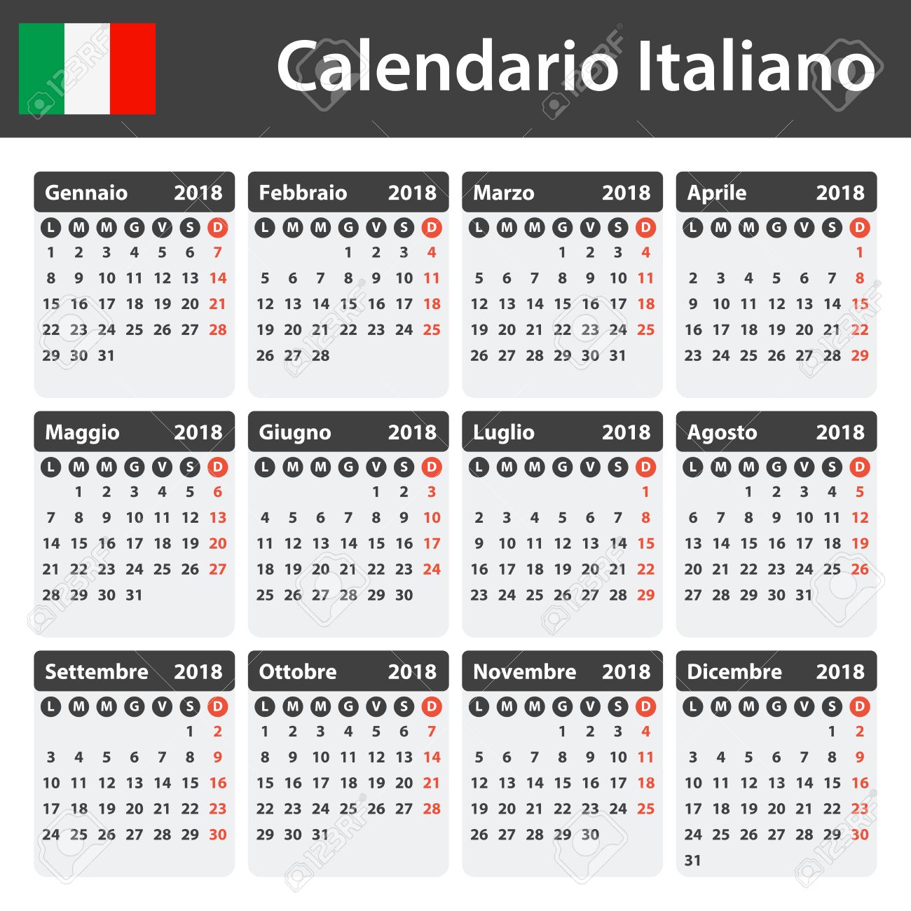 italian calendar for 2018 scheduler agenda or diary template diary calendar template