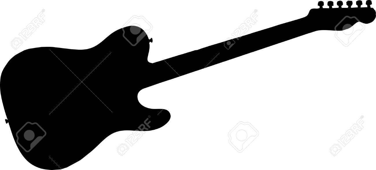 electric guitar silhouette isolated vector illustration royalty