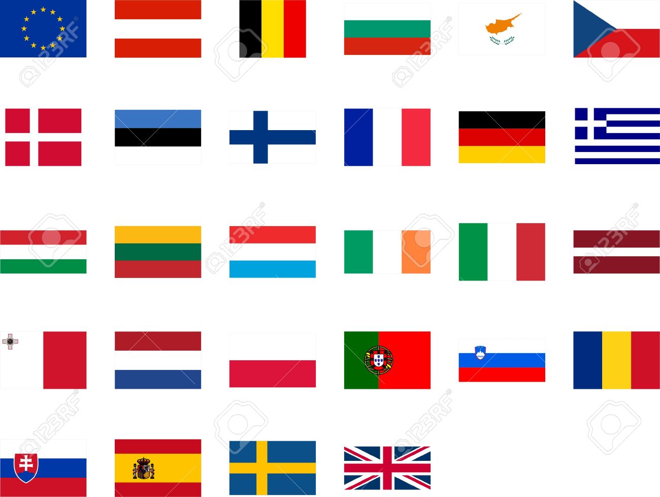 Eu 加盟国 地図 国旗