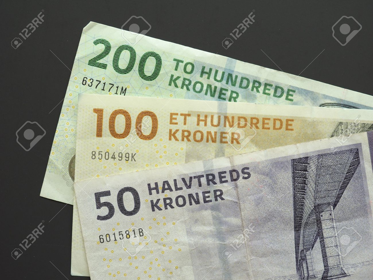 デンマーク クローネ (DKK) 紙幣、通貨デンマーク (DK)の写真