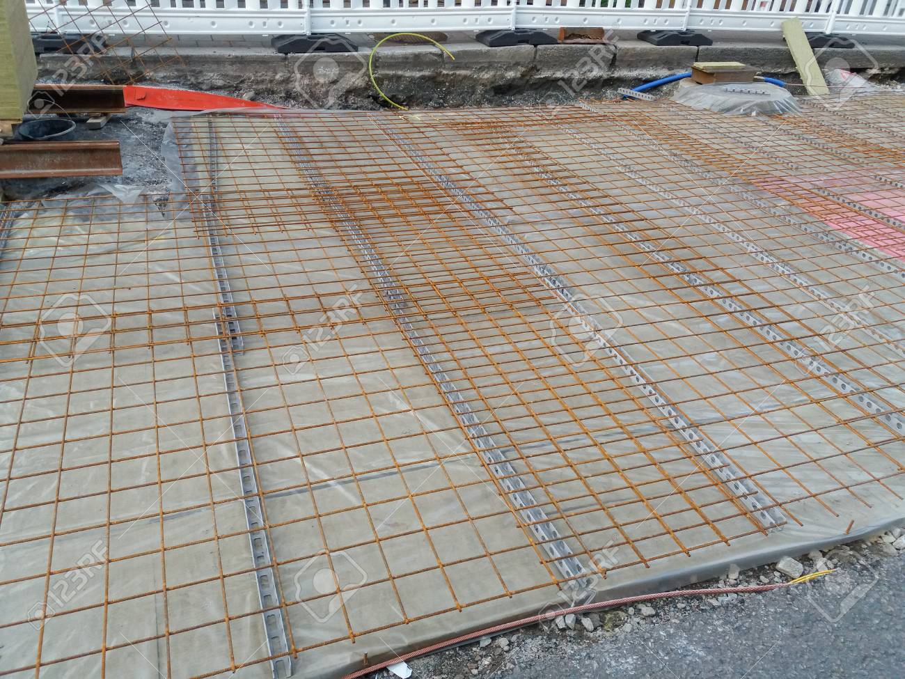 Steel Wire Mesh For Concrete Floor In Construction Site Stock Photo Picture And Royalty Free Image Image 108606911