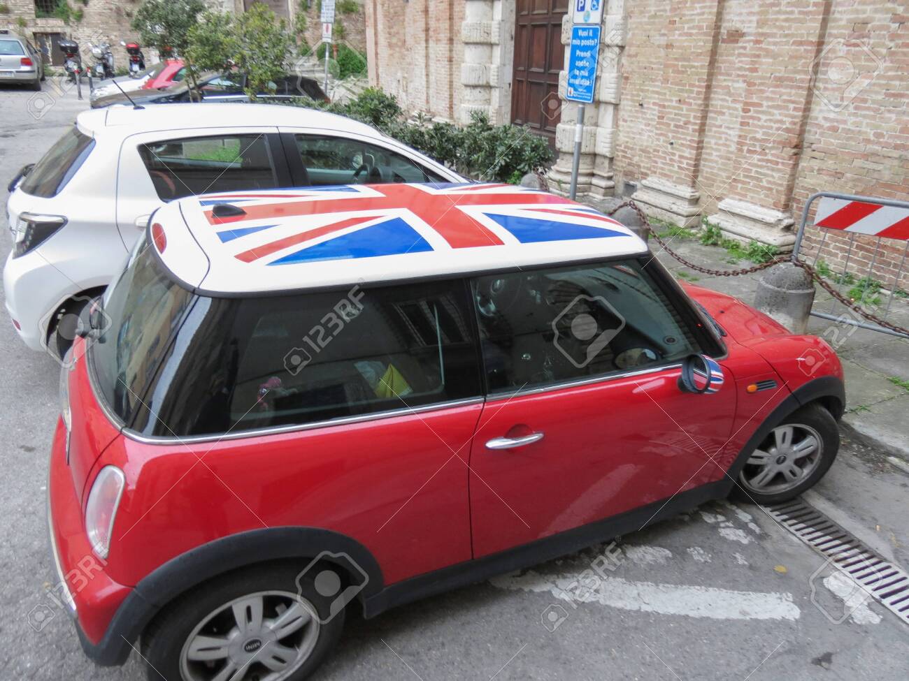 Union Jack Flag on Mini Cooper